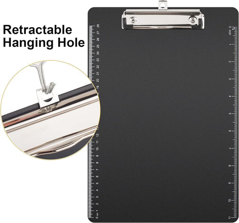2 Pack Clipboards 8.5x11, Plastic Clipboards,Black Clipboard,Letter Size,Paper Clips,Nursing Clipboard,Paper Clip Holder,Document Holder,Writing B...