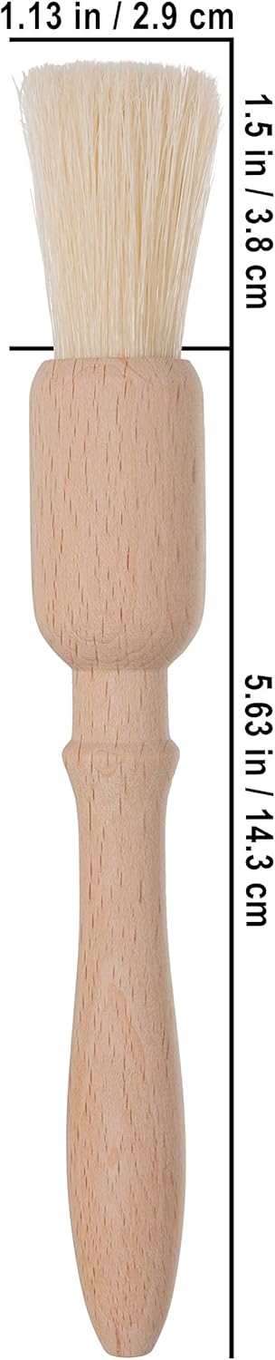 REDECKER Natural Pig Bristle Pastry Brush with Untreated Beechwood Handle for Basting, Glazing and Applying Eggwash, 7-1/4 inches - Pastry Brush f...