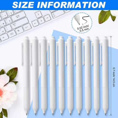 24 Pieces Retractable Gel Pens 0.5 mm Fine Point Ballpoint Rollerball Pens Refillable Long Lasting Smooth Black Ink Fine Point Pen with Comfortabl...