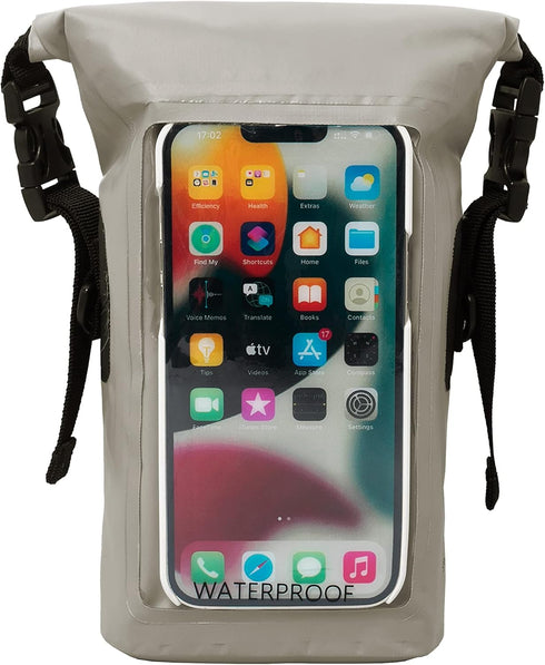geckobrands Waterproof Phone Tote with 2L Dry Bag and Adjustable Strap – Protect Your Phone and Valuables While on The Go Grey...
