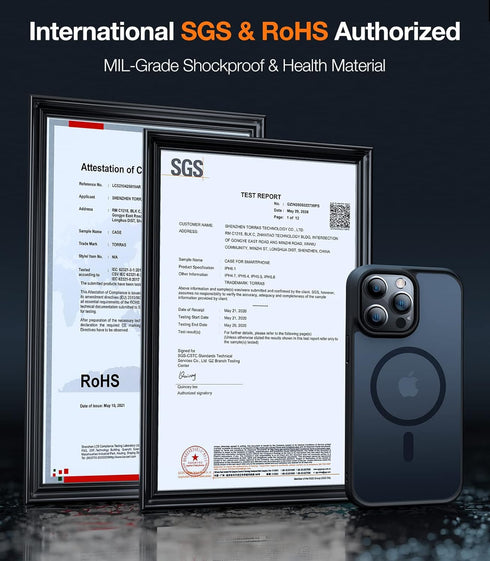 TORRAS Stronger Magnetic for iPhone 13 Pro Case, 12FT Military Grade Drop Tested, Compatible with MagSafe, Slim Protective Matte Silicone for iPho...