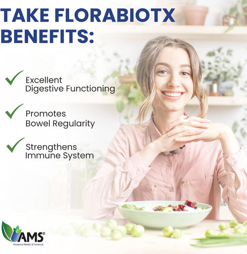 America Medic & Science Florabiotix Probiotic (30 Capsules) | Dietary Supplement for Men and Women| 50 Billion Live Cultures | 10 Probiotic Strain...