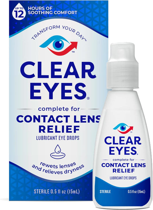 Clear Eyes Eye Drops, Contact Lens Multi-Action Relief,2 Count...