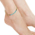 AeraVida Tribal Round Simulated Blue Turquoise Brass Beads Link Charm Anklet...