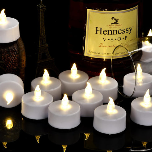 Battery Operated LED Tea Lights: 24PACK Flameless Votive Candles Lamp Realistic and Bright Flickering Holiday Gift Long Lasting 200Hours for Seaso...