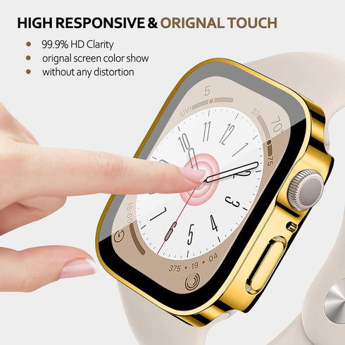 for Apple Watch Case 40mm,Hard Case with Tempered Glass Screen Protector,Watch Cover for Apple Watch SE 6 5 4 Screen Protector,Ultra-Thin Durable ...