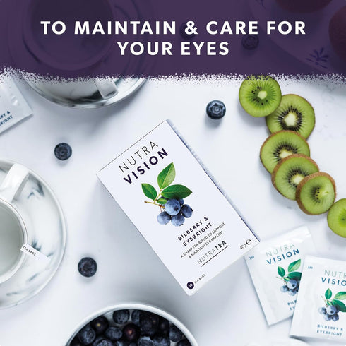 NUTRAVISION - Eye Health Tea – Includes Bilberry & Eyebright - For general and age-related eye health - 20 Enveloped Tea Bags - by Nutra Tea - Her...