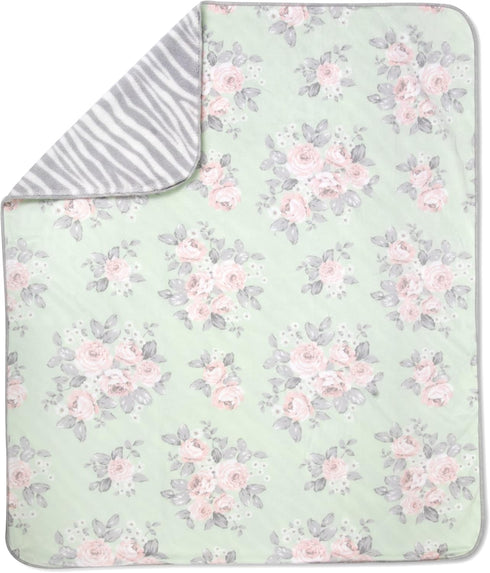 Sherpa Fleece Baby Blankets for Boys and Girls – Colorful, Reversible Baby Blankets for Newborns, Infants, Toddlers, and Nursery (Floral & Zebra)...