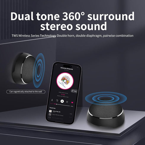 Portable Bluetooth Speaker - 360°HD Sound, Bluetooth 5.3,/TWS Stereo Sound/Magnetic for Speaker/Great bass quality/15H Playtime/TWS Pairing/for Ho...