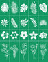 Silk Screen Stencils,Flower and Leaf Self Adhesive Silk Screen Stencils Reusable,Plant Mesh Stencil for Chalk Paste Screen Printing Stencils for P...
