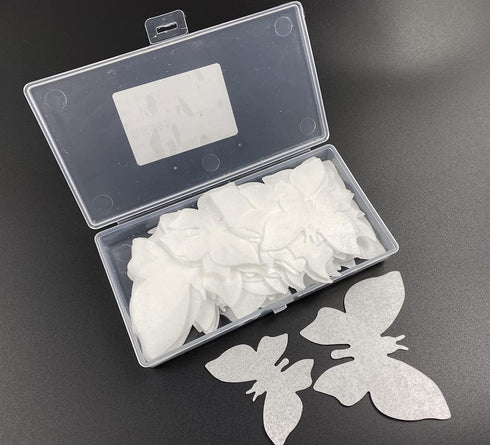 50Pcs Edible Wafer Cupcake Toppers Cake DIY White Blank Butterfly Cake Decoration Birthday Mix Size & White Colour...