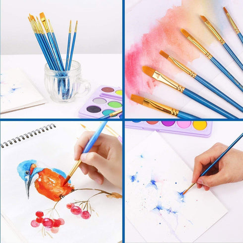 Acrylic Paint Brush Set, 4 Packs / 40 pcs Nylon Hair Brushes for All Purpose Oil Watercolor Painting Artist Professional Kits...