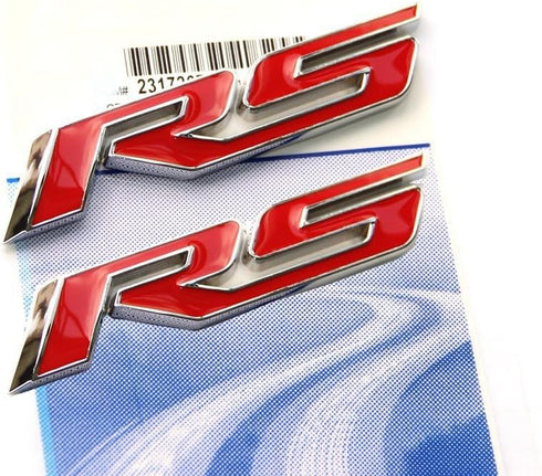 Yoaoo 2Pack OEM Chrome Rs R S Emblems Badges Sticker 3D Logo Metal Compatible with Zl1 1LE Series Chrome Red...