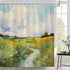 Van Gogh Shower Curtain Abstract Oil Painting Art Green Country Natural Landscape Bathroom Decor Set with Hooks 70X70 Inch...