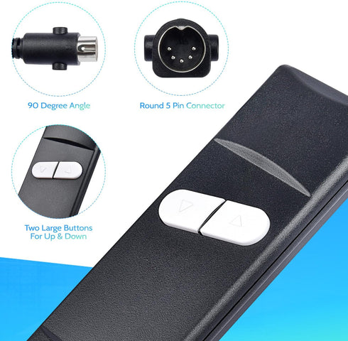Sopito Recliner Remote Lift Chair Remote Replacement 2 Button (Up/Down) 5-Pin Hand Controller for Lazyboy, Golden Limoss OKIN...