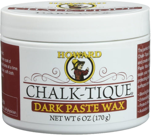 Howard Products Chalk-Tique Dark Paste Wax for Wood - Dark Chalk Paint Wax Polish - Enhance and Distress Home Décor - 6 oz...