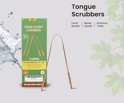TONGUE CLEANER 100% GENUINE PACK OF 2. COPPER TONGUE SCRAPER BY DR. WIN STOP BAD BREATHE,LIMPIADOR DE LENGUAY ORAL CARE…...