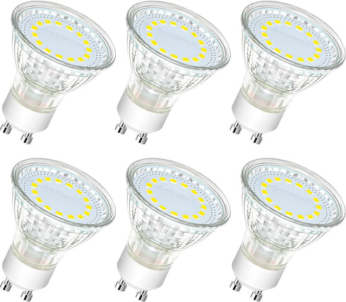 6-Pack GU10 LED Light Bulbs 4W 50watt Halogen Bulb Replacement, 5000K Daylight White GU10 Bulb 450lm LED Recessed Track Light Bulbs for Range Hood...
