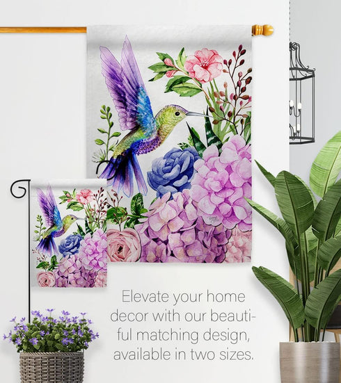 Breeze Decor Purple Hummingbird Garden Flag Friends Birds Flamingo Cardinal Peacock Springtime Natural Wildlife House Decoration Banner Small Yard...