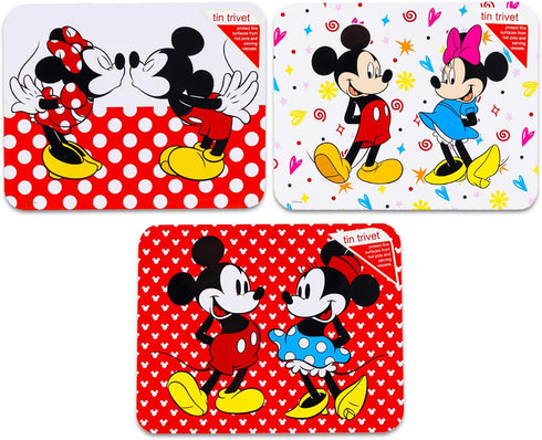 Mickey and Minnie Mouse Trivets - Mickey and Minnie Mouse Kitchen Accessories Bundle includes 3 Minnie and Mickey Mouse Metal Hot Pads | Mickey Mo...