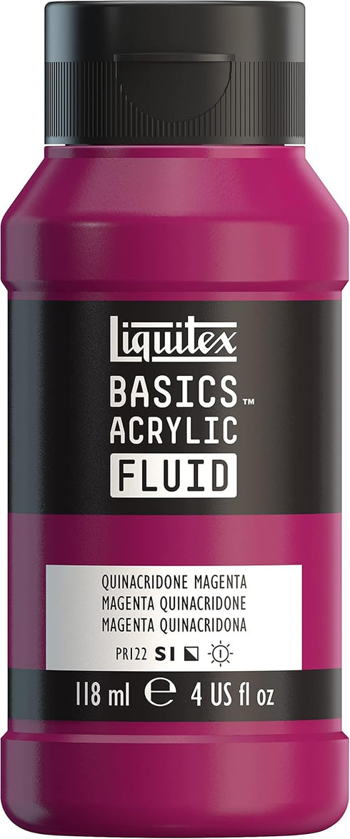 Liquitex BASICS Acrylic Fluid Paint, 118ml (4-oz) Bottle, Quinacridone Magenta...