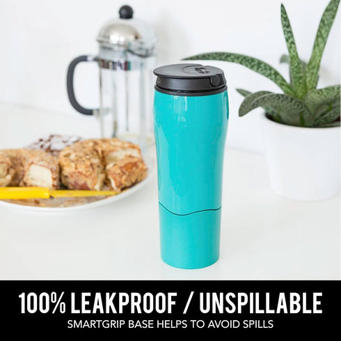 Mighty Mug Plastic Travel Mug, No Spill Double Wall Tumbler, Cold/Hot, Cup-Holder Friendly, Dishwasher Safe, (Gray, 12oz)...