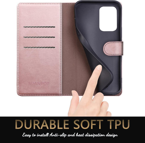 SUANPOT for Samsung Galaxy A52 4G& 5G Wallet case with RFID Credit Card Holder PU Leather Flip Folio Book Phone case Shockproof Cover for Women Me...