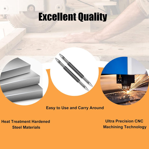 2 Pcs Dual Head Nail Setter 3/32? and 1/8? Spring Loaded Nail Set Hammerless Double Ended Nail Punch Tool, 3500 PSI Striking Force Counter Punch...