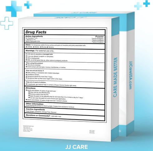 JJ CARE Knee Patches - 42 Pcs Knee Patches for Pain Relief Extra Strength - 5.5" x 3.9" Pain Relief Patch for Knee, Knee Pain Relief Patch for Art...