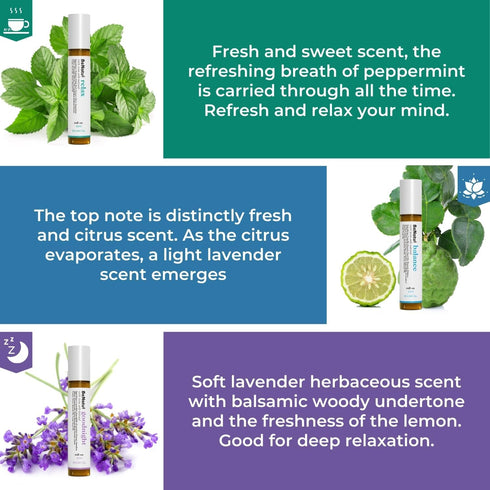 Benatu Essential Oils Set (Relax, Goodnight, Balance), Natural Aromatherapy Roll On Blends for Massage, Body Skin Care, Home - Relaxation Fragranc...