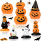 7 Pieces Halloween Miniature Pumpkin Figurines Mini Resin Pumpkin Ghost Ornaments Fairy Halloween Garden Adornments Pumpkin Doll Miniature Landsca...