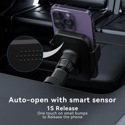 Amlink Wireless Car Charger - 15W Fast Chargeing Cell Phone Holder Car - Auto Clamping Phone Mount Holder for Dashboard Windshield Air Vent Compat...