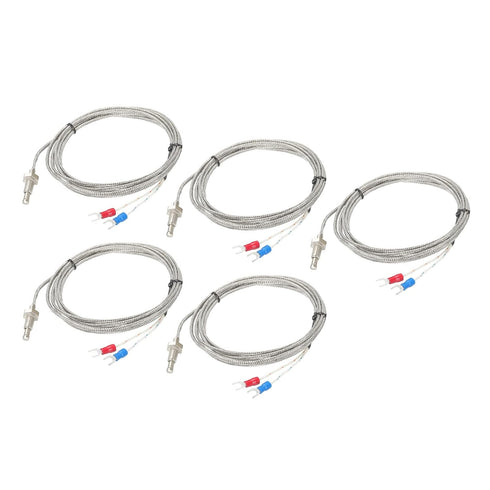 MECCANIXITY 5pcs K Type Thermocouple Temperature Sensor M6 Screw Temperature Probes 6.6ft 0 to 800°C(32 to 1472°F)...