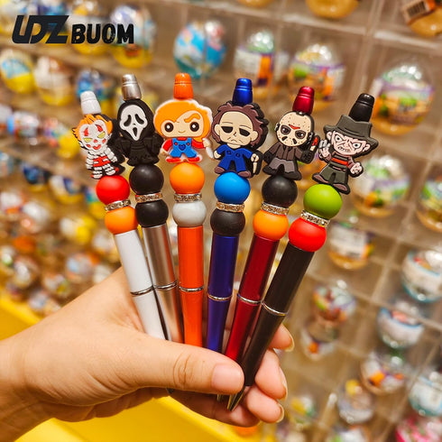 11 PCS Horror Movie Role Pen,Novelty Halloween Spooky Horror Pens For School Office Supplies With Kids And Adults (ABCDEF+5)...