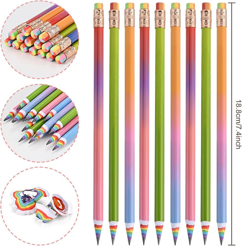 16 Pcs Pencils, HB Pencils #2, Number 2 Pencils, Rainbow Pencils with Erasers, Eco Pencil for Kids Students Gift, Office & School Supplies, Party ...