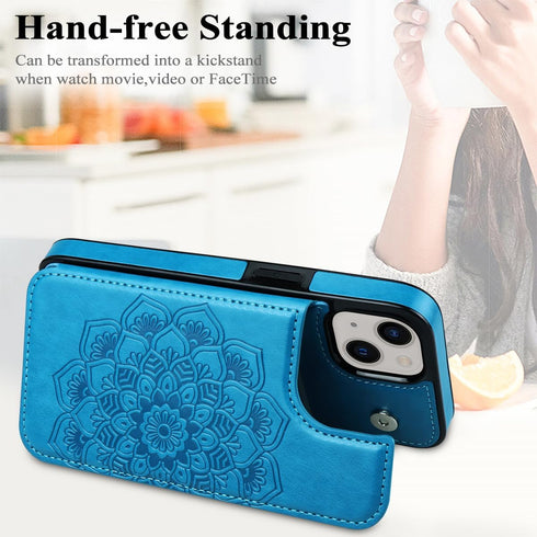 MMHUO for iPhone 13 Case with Card Holder, Flower Magnetic Back Flip Case for iPhone 13 Wallet Case for Women, Protective Case Phone Case for iPho...