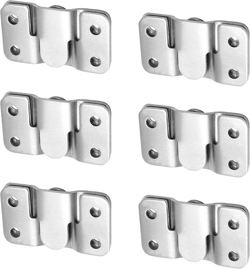 6 Pairs Flush Mount Bracket, 54 x 30mm Interlocking Picture Hanging Hooks Stainless Steel Photo Frame Hook Furniture Connector for Mirrors Picture...