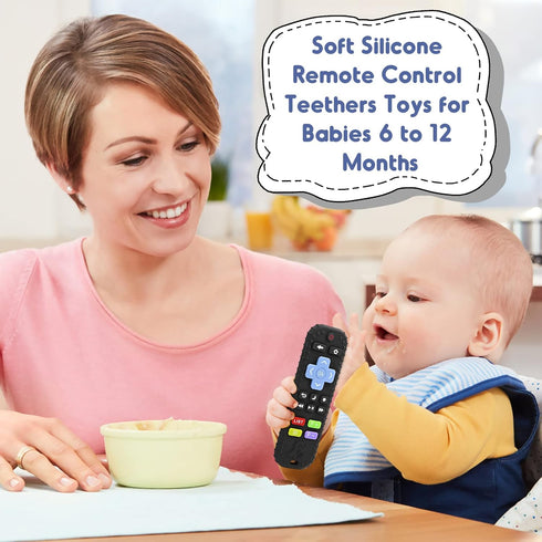 Teething Relief Teethers Toys for Babies 3-6 12 Months Gifts, Silicone Remote Control Baby Teether Bath Toys for 3 6 9 Months Newborn Infant Boy G...
