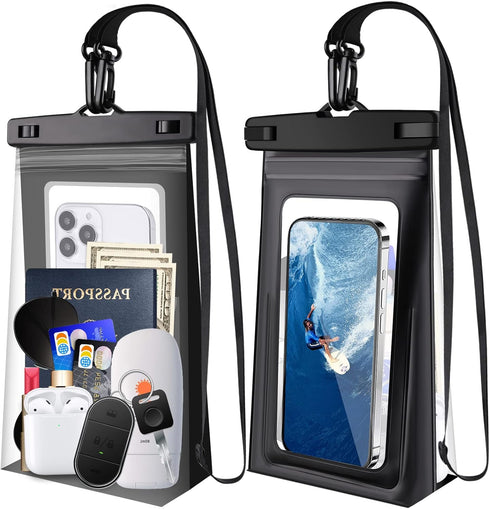 Floating Waterproof Phone Pouch, 2Pack IP68 Waterproof Phone Dry Bag Case with Zip Lock Seal for iPhone 15 14 13 12 11 Pro Max Plus Samsung, Phone...