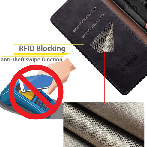 SUANPOT for Samsung Galaxy Note 9 6.4" with RFID Blocking Leather Wallet case Credit Card Holder, Flip Folio Book Phone case Cover Purse Poket for...
