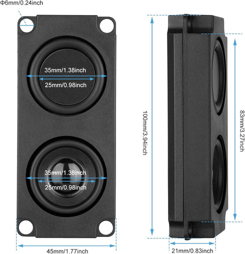 MakerHawk 2pcs Ar duino Speaker 5 Watt 8 Ohm Double Cavity Mini Speaker Full-Range Cavity Advertising Machine Small Speaker 3.3V 5V with JST-PH2.5...
