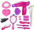 Little Girls Beauty Hair Salon Toy Kit with Toy Hairdryer, Mirror & Other Accessories, Fashion Pretend Makeup Set for Kids...