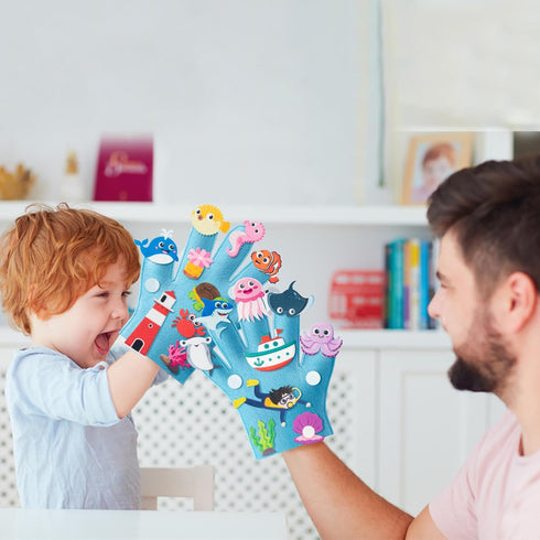 WATINC Felt Story Finger Puppets - 2Pcs DTY Storytelling Hand Puppet Felt Art Craft Education Gift, Making Storytime Glove Puppet Early Learning R...