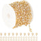 KYUNHOO 13 Feet Gold Plated Necklace Chain Bulk on Spool Beads Hollow Circle Decoration Solid Brass Chain Links with Lobster Clasps and Jump Rings...