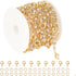 KYUNHOO 13 Feet Gold Plated Necklace Chain Bulk on Spool Beads Hollow Circle Decoration Solid Brass Chain Links with Lobster Clasps and Jump Rings...