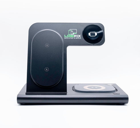 15W Fast Charge 3 in 1 Magnetic Wireless Travel Foldable Charging Station with Light for iPhone 15 Multiple Devices...