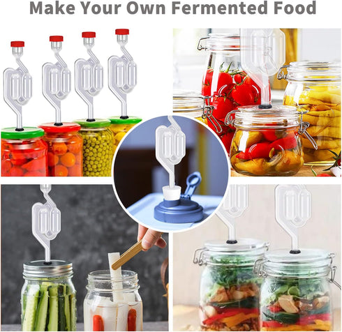 Zazolyne 5ct. S - Shape Airlock with # 6 Stopper 5pcs & Grommets 10pcs,Bubble Fermentation Airlock for Brewing Wine Making Sauerkraut Kimchi (Impr...