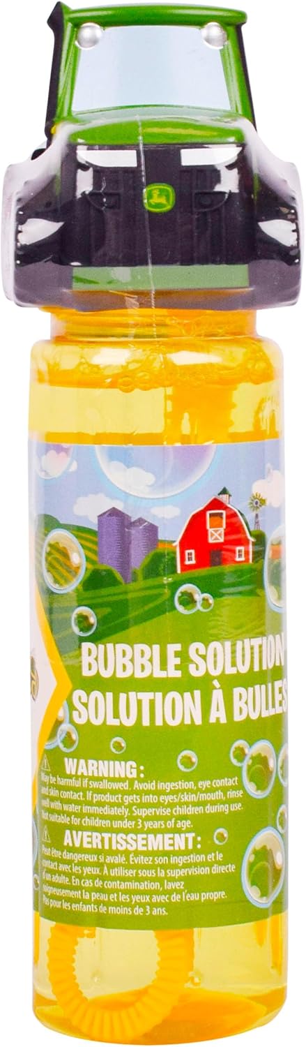 John Deere Tractor 5oz Bubble Bottle, Outdoor Toys for Toddlers Age 3-5, Perfect as a Gift for Party Favors Birthdays and Holiday, Non Toxic Bubbl...