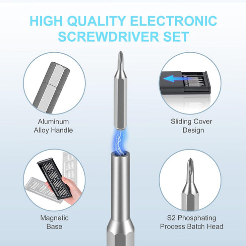 Precision Screwdriver Set, 25 in 1 Mini Magnetic Small Screwdriver Set Case for PC, Eyeglasses, Computer, Electronic, Watch Repair Kit with Philli...