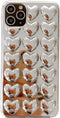 Silver Phone 13/14 Case Cute Heart 3D Tin Foil Pleated Luxury Phone Cover for Women Girls Cool Bling Designer Soft Slim Case for 13/14 (Heart)......